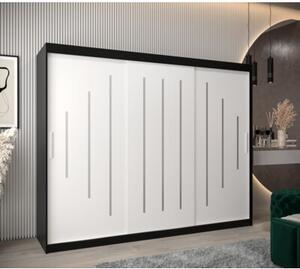 Szafa przesuwna garderoba York 250 wys. 200 cm czarny + czarny