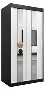 Szafa przesuwna garderoba Pole 100 wys. 200 cm czarny + czarny