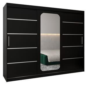 Szafa przesuwna garderoba Promo V2 250 wys. 200 cm czarny + czarny