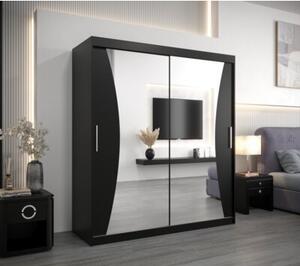 Szafa przesuwna garderoba Monaco 180 wys. 200 cm czarny + czarny