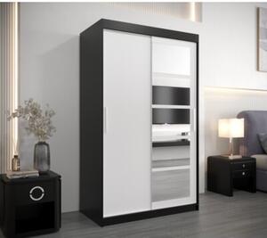 Szafa przesuwna garderoba Roma 1 120 wys. 200 cm czarny + czarny