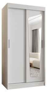 Szafa przesuwna z lustrem garderoba Moka 100 wys. 200 cm biaÅy