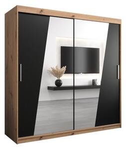 Szafa przesuwna garderoba Rhomb 200 wys. 200 cm artisan + czarny