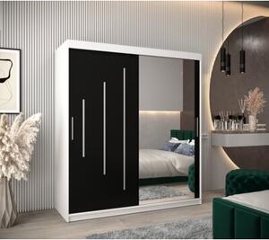 Szafa przesuwna garderoba York 2 180 wys. 200 cm biaÅy + czarny