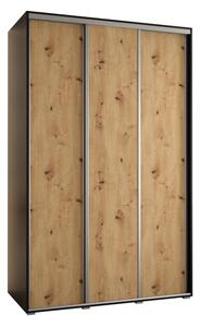 Szafa przesuwna wysoka Davos 1 160, gÅ. 45 cm czarny + artisan + srebrny