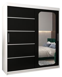 Szafa przesuwna garderoba Promo V2 180 wys. 200 cm biaÅy + czarny