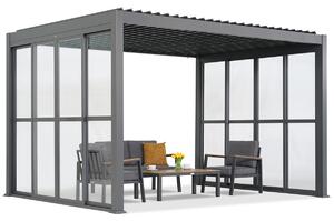 Pergola tarasowa wolnostojąca Lagos 3x3 z drzwiami na dwa boki Garden Point antracyt