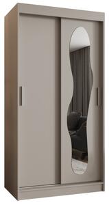 Szafa przesuwna z lustrem garderoba Ultra 100 wys. 200 cm kaszmir