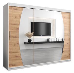 Szafa przesuwna garderoba Elypse 250 wys. 200 cm biaÅy + artisan