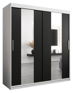 Szafa przesuwna garderoba Pole 180 wys. 200 cm biaÅy + czarny