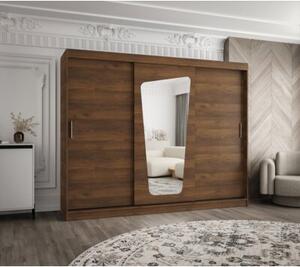 Szafa przesuwna z lustrem garderoba Moka 250 wys. 200 cm orzech warmia