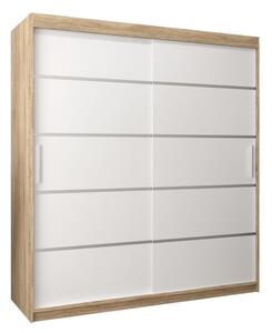 Szafa przesuwna garderoba Verona 1 180 wys. 200 cm sonoma + biaÅy