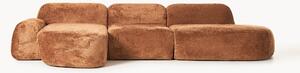 Narożna sofa modułowa Teddy-Bouclé z szezlongiem Wolke (4-osobowa)