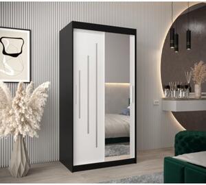 Szafa przesuwna garderoba York 2 100 wys. 200 cm czarny + czarny