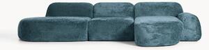 Narożna sofa modułowa Teddy-Bouclé z szezlongiem Wolke (4-osobowa)
