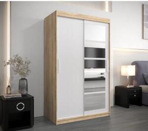 Szafa przesuwna garderoba Roma 1 120 wys. 200 cm sonoma + biaÅy