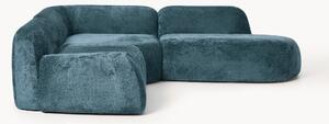 Narożna sofa modułowa Teddy-Bouclé z szezlongiem Wolke (4-osobowa)