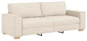 Sofa beÅ¼owy 220 x 78 x 84 cm tkanina lniana
