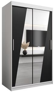 Szafa przesuwna garderoba Rhomb 120 wys. 200 cm biaÅy + czarny