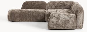 Narożna sofa modułowa Teddy-Bouclé z szezlongiem Wolke (4-osobowa)