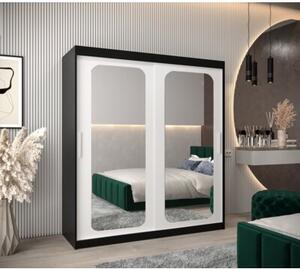 Szafa przesuwna garderoba Promo T3 180 wys. 200 cm czarny + czarny