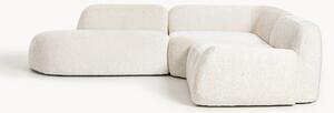 Narożna sofa modułowa Teddy-Bouclé z szezlongiem Wolke (4-osobowa)