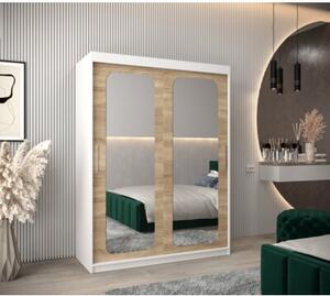 Szafa przesuwna garderoba Promo T3 150 wys. 200 cm biaÅy + sonoma