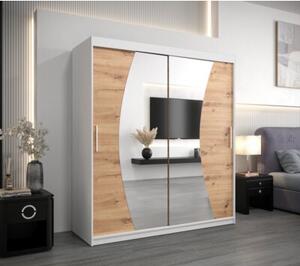 Szafa przesuwna garderoba Wave 120 wys. 200 cm biaÅy + biaÅy