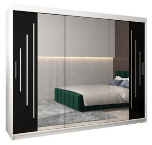 Szafa przesuwna garderoba York 2 250 wys. 200 cm biaÅy + czarny