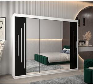 Szafa przesuwna garderoba York 2 250 wys. 200 cm biaÅy + czarny