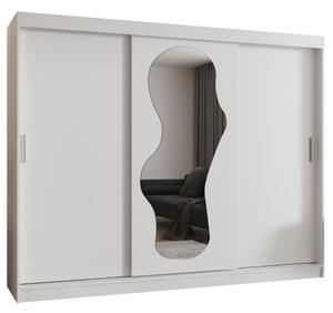 Szafa przesuwna z lustrem garderoba Ultra 250 wys. 200 cm biaÅy
