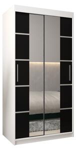 Szafa przesuwna garderoba Verona 4 100 wys. 200 cm biaÅy + czarny