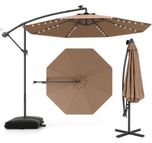 Parasol ogrodowy z wysięgnikiem i oświetleniem LED