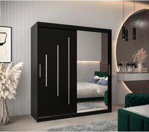 Szafa przesuwna garderoba York 2 180 wys. 200 cm czarny + czarny