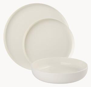 Komplet talerzy z porcelany Flow, dla 6 osób, 18 elem