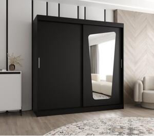 Szafa przesuwna z lustrem garderoba Moka 200 wys. 200 cm czarny