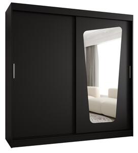 Szafa przesuwna z lustrem garderoba Moka 200 wys. 200 cm czarny