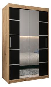 Szafa przesuwna garderoba Verona 4 120 wys. 200 cm artisan + czarny