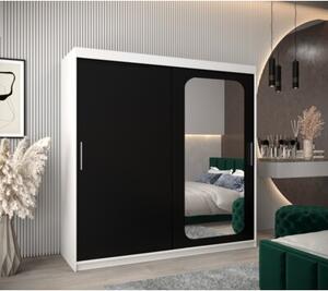 Szafa przesuwna garderoba Promo T2 200 wys. 200 cm biaÅy + czarny