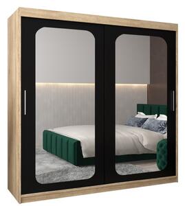 Szafa przesuwna garderoba Promo T3 200 wys. 200 cm sonoma + czarny