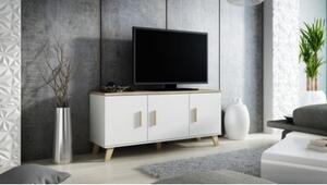 Komoda CAMA MEBLE Lotta 150 cm 3D BiaÅy/DÄ b sonoma