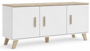 Komoda CAMA MEBLE Lotta 150 cm 3D BiaÅy/DÄ b sonoma
