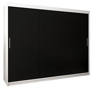 Szafa przesuwna garderoba Tokyo 250 wys. 200 cm biaÅy + czarny