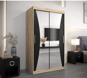 Szafa przesuwna garderoba Monaco 120 wys. 200 cm sonoma + czarny