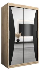 Szafa przesuwna garderoba Monaco 120 wys. 200 cm sonoma + czarny