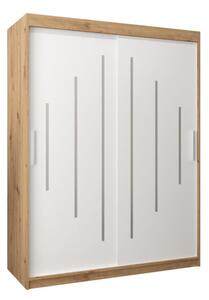 Szafa przesuwna garderoba York 150 wys. 200 cm artisan + biaÅy