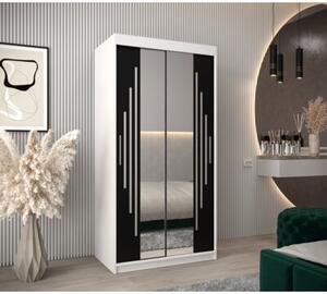 Szafa przesuwna garderoba York 1 100 wys. 200 cm biaÅy + czarny