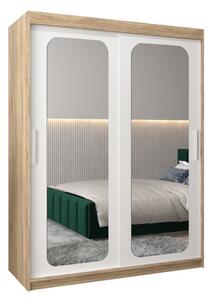 Szafa przesuwna garderoba Promo T3 150 wys. 200 cm sonoma + biaÅy
