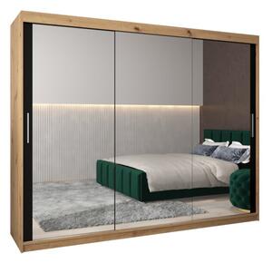 Szafa przesuwna garderoba Tokyo 3 250 wys. 200 cm artisan + czarny