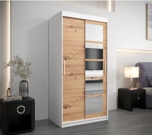 Szafa przesuwna garderoba Roma 1 100 wys. 200 cm biaÅy + artisan